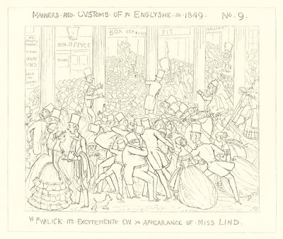1849, offentligheten om sin begeistring over utseendet til frøken Lind av Richard Doyle