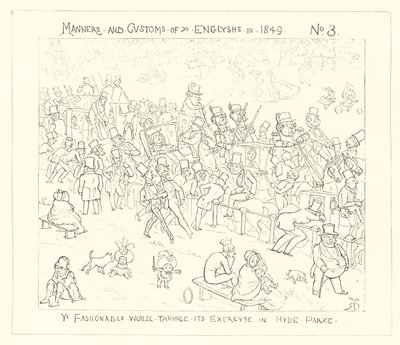 1849, Den fasjonable verden tar sin øvelse i Hyde Park av Richard Doyle