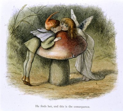 En alv og en fe kysser av Richard Doyle