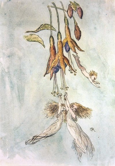 Feasting Amongst Fuscias (akvarell på papir) av Richard Doyle