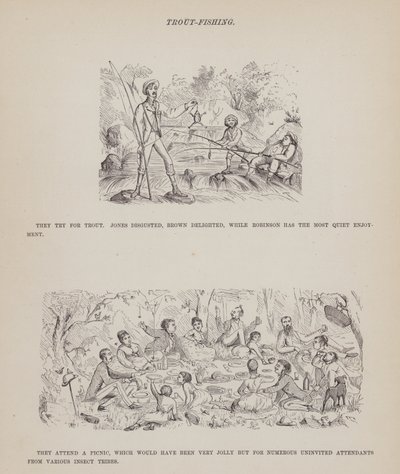 Side fra The American Tour of Mrs Brown, Jones and Robinson (gravering) av Richard Doyle