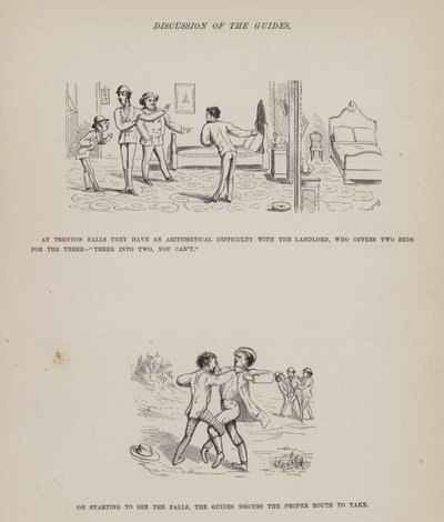 Side fra The American Tour of Mrs Brown, Jones and Robinson (gravering) av Richard Doyle
