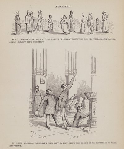 Side fra The American Tour of Mrs Brown, Jones and Robinson (gravering) av Richard Doyle