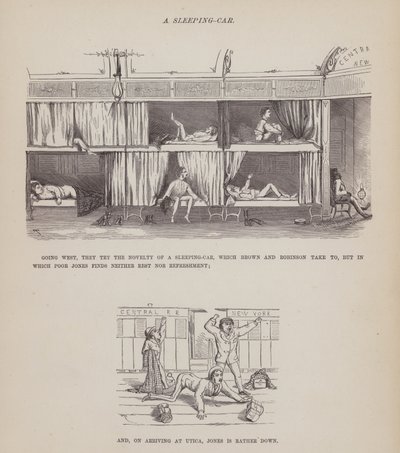 Side fra The American Tour of Mrs Brown, Jones and Robinson (gravering) av Richard Doyle