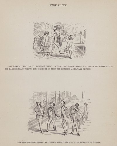 Side fra The American Tour of Mrs Brown, Jones and Robinson (gravering) av Richard Doyle