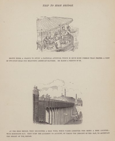 Side fra The American Tour of Mrs Brown, Jones and Robinson (gravering) av Richard Doyle