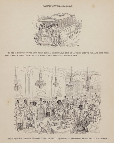 Side fra The American Tour of Mrs Brown, Jones and Robinson (gravering) av Richard Doyle