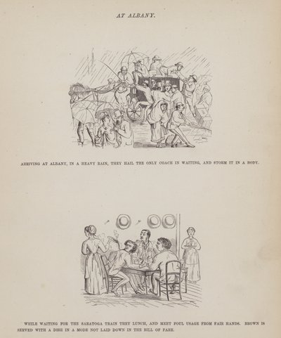 Side fra The American Tour of Mrs Brown, Jones and Robinson (gravering) av Richard Doyle