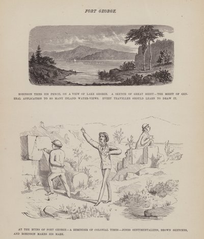 Side fra The American Tour of Mrs Brown, Jones and Robinson (gravering) av Richard Doyle