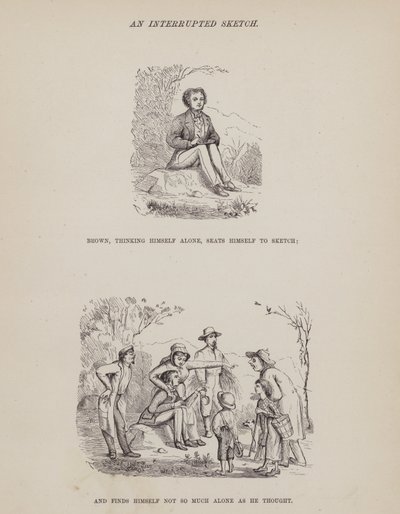 Side fra The American Tour of Mrs Brown, Jones and Robinson (gravering) av Richard Doyle