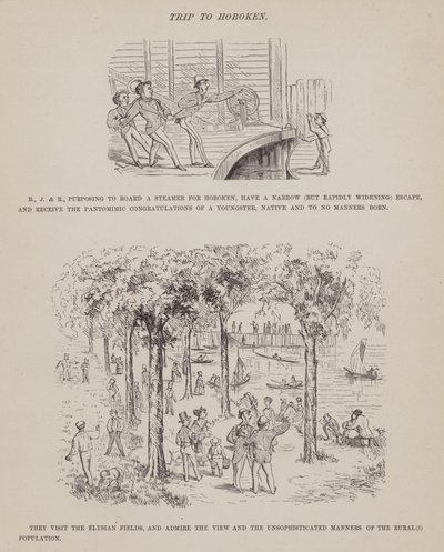 Side fra The American Tour of Mrs Brown, Jones and Robinson (gravering) av Richard Doyle