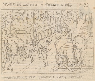 Vinhvelvene ved bryggene, viser en festsmaking av Richard Doyle