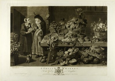 Et fruktmarked, fra The Houghton Gallery av Richard Earlom