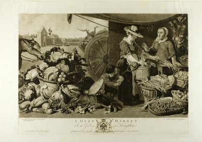 Et urtemarked, fra The Houghton Gallery av Richard Earlom