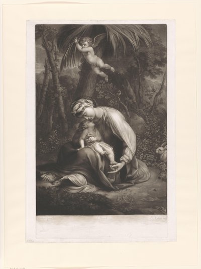 Madonna med barn under en palme av Richard Earlom