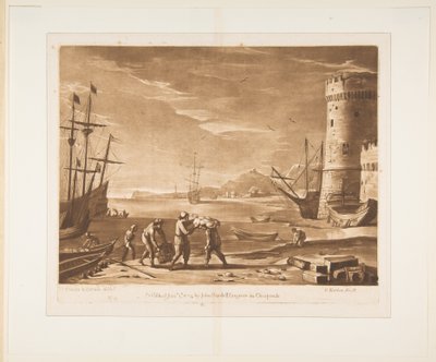 Havn med sjømenn som laster varer, 1774. av Richard Earlom