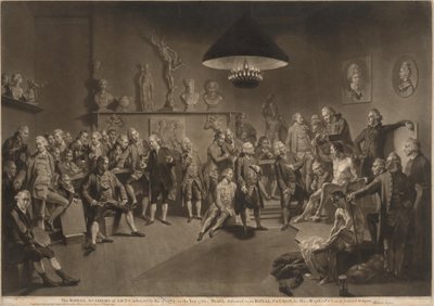 Det kongelige kunstakademi av Richard Earlom, after Johann Zoffany