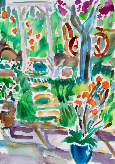 Hagesti og espalier, 2020 av Richard Fox