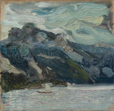 Traunsjøen med fjellsovende gresk, 1907 av Richard Gerstl