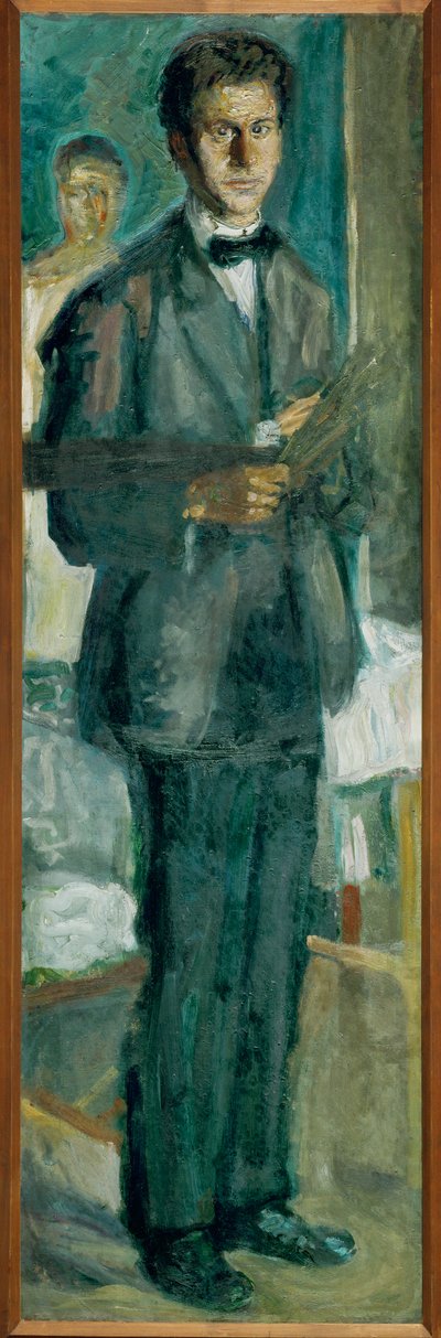 Selvportrett med malerpalett (olje på lerret) av Richard Gerstl