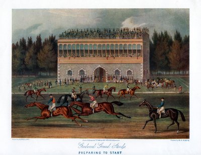 Goodwood Grand Stand, forbereder seg til start, 1836. av Richard Gibson Reeve