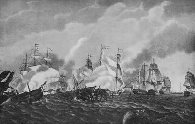 Action utenfor San Domingo, c1807 av Richard Harraden
