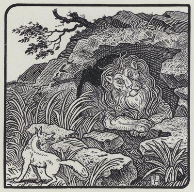 Løven, reven og udyrene (gravering) av Richard Heighway