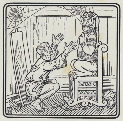 Mannen og treguden (gravering) av Richard Heighway