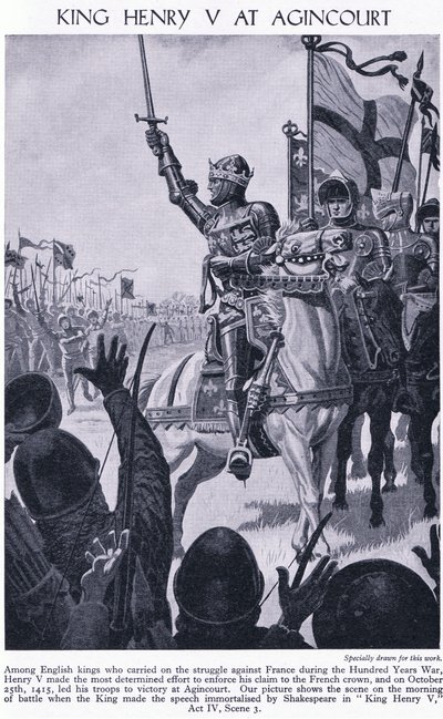 Kong Henrik ved Agincourt 1415 e.Kr., ca. 1950 av Richard Henry Brock