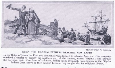 Da pilegrimsfedrene nådde nye land, ca. 1950 av Richard Henry Brock