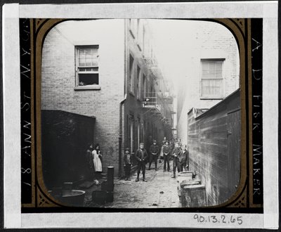 Mullen's Alley, Cherry Hill, ca. 1890 (sølv gelatintrykk) av Richard Hoe Lawrence