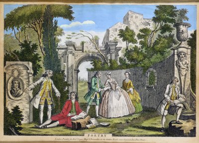 Poesi, pub. av Robert Sayer (fl.1750-80) ca. 1750 (akvatint) av Richard Houston