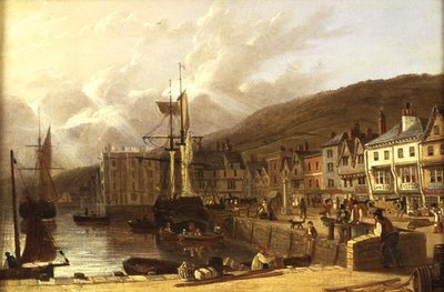 Utsikt over Dartmouth, Devon (olje på lerret) av Richard Hume Lancaster