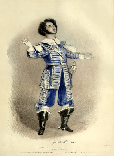 I Puritani med Giovanni Rubini som Arturo (skapte rollen) fra første produksjon i Paris, Théâtre-Italien av Richard James Lane