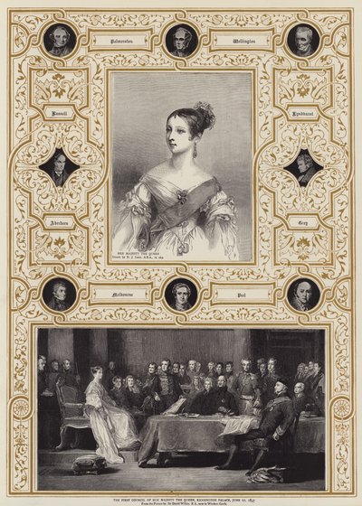 Hennes Majestet Dronningens første råd, Kensington Palace, 20. juni 1837 av Richard James Lane