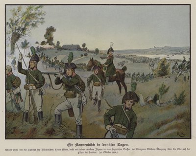 En solstråle midt i mørke dager (farge litho) av Richard Knotel