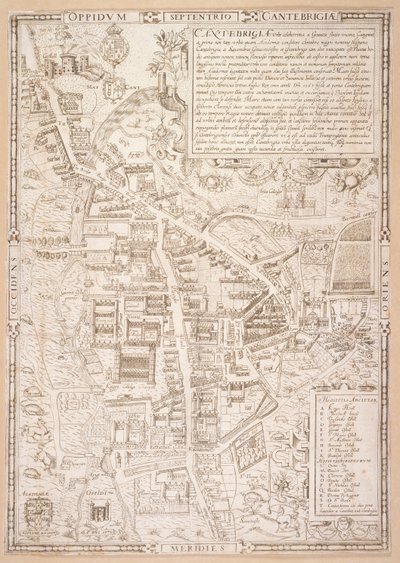 Kart over Cambridge, fra Caius 