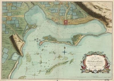 Et korrekt utkast til havnene i Port Royal og Kingston, med nøklene og stimene ved siden av osv. fra en sen nøyaktig undersøkelse, av Mr. Richd Jones, ingeniør. av Richard; Mynde Jones