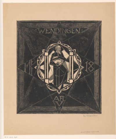 Omslagsdesign for: Wendingen, 1918 av Richard Nicolaüs Roland Holst (signed by artist)