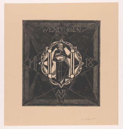 Omslagsdesign for: Wendingen, 1918 av Richard Nicolaüs Roland Holst (signed by artist)