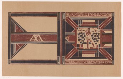 Omslagsdesign for: Wendingen, 1921 Arbeidet til delegatmedlemmene (tittel på objekt) av Richard Nicolaüs Roland Holst (signed by artist)