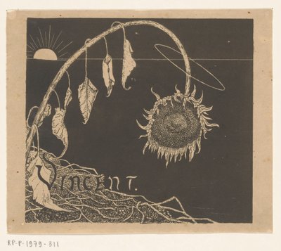 Omslagsdesign for: Richard Roland Holst, Utstilling av Vincent Van Goghs arv, 1892 av Richard Nicolaüs Roland Holst