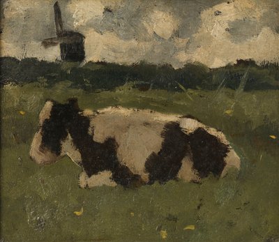 Hvilende ku med en mølle av Richard Nicolaüs Roland Holst