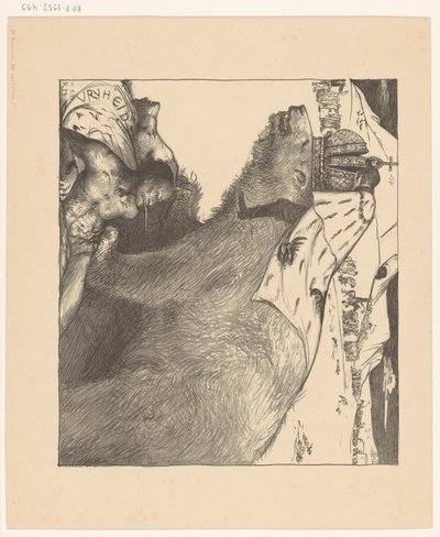Tsar Nicholas II av Russland på den russiske bjørnen Den russiske bjørnen brøler fred (originaltittel) av Richard Nicolaüs Roland Holst