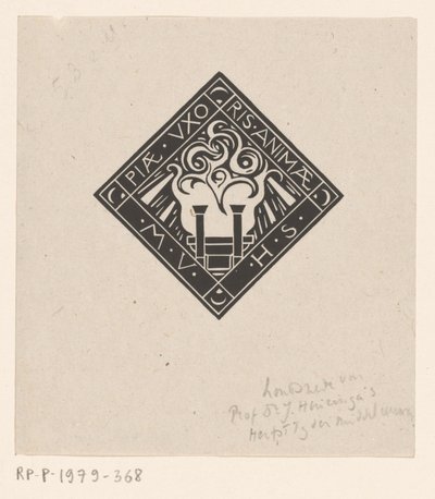 Vigne ter reminiscence aan Mary Vincentia Huizinga-Schorer Sjelens fromme hustru M.V.H.S. (tittel på objekt) av Richard Nicolaüs Roland Holst