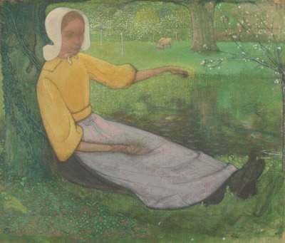 Kvinne fra Huizen sitter under et tre av Richard Nicolaüs Roland Holst