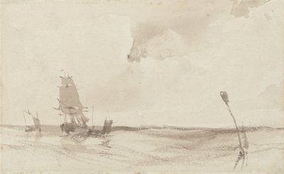 Et havlandskap (sepiavask på papir) av Richard Parkes Bonington