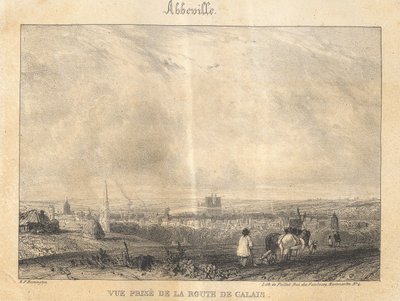 Abbeville - Utsikt tatt, fra veien til Calais av Richard Parkes Bonington