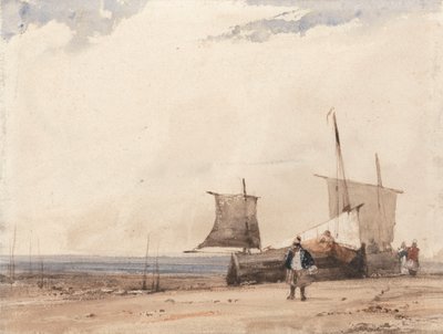 Strandscene av Richard Parkes Bonington