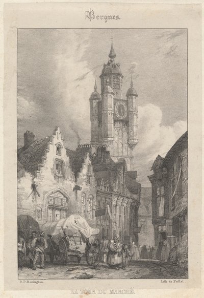 Bergues - Markedstårnet av Richard Parkes Bonington